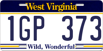 WV license plate 1GP373