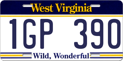 WV license plate 1GP390