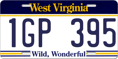 WV license plate 1GP395