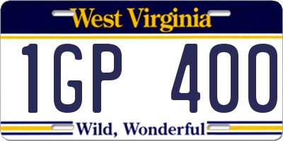 WV license plate 1GP400