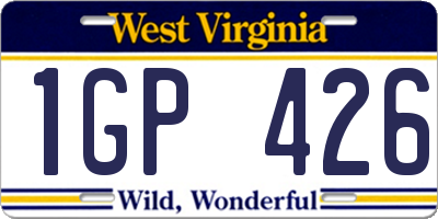 WV license plate 1GP426