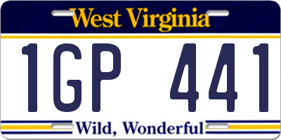 WV license plate 1GP441