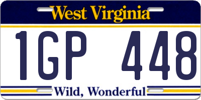 WV license plate 1GP448