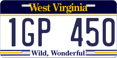 WV license plate 1GP450