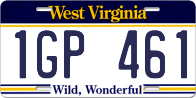 WV license plate 1GP461