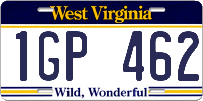WV license plate 1GP462