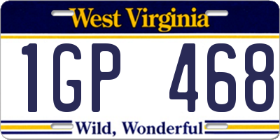 WV license plate 1GP468