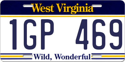 WV license plate 1GP469