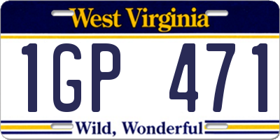 WV license plate 1GP471