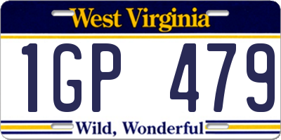 WV license plate 1GP479