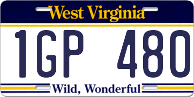 WV license plate 1GP480