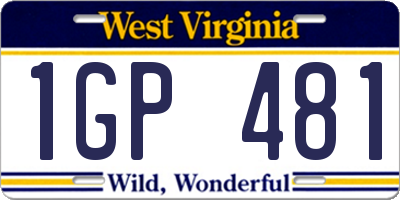WV license plate 1GP481