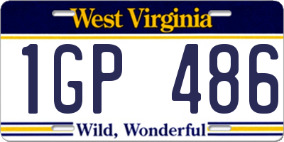 WV license plate 1GP486