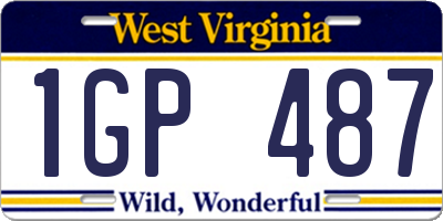 WV license plate 1GP487