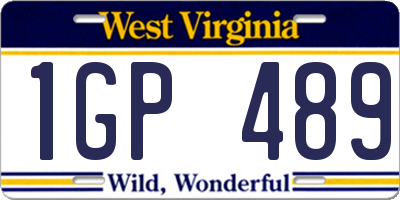 WV license plate 1GP489