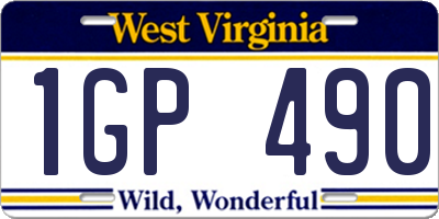 WV license plate 1GP490