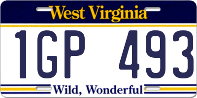 WV license plate 1GP493