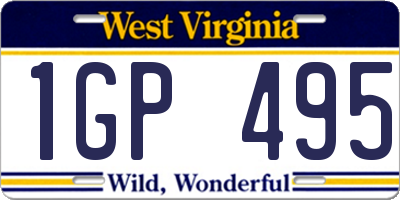 WV license plate 1GP495