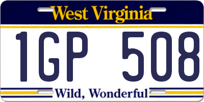 WV license plate 1GP508