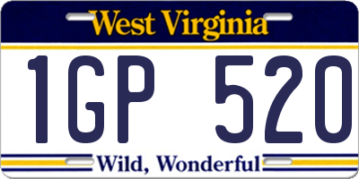 WV license plate 1GP520