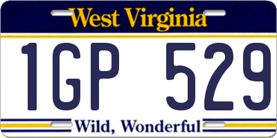 WV license plate 1GP529
