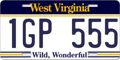 WV license plate 1GP555