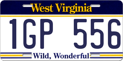 WV license plate 1GP556