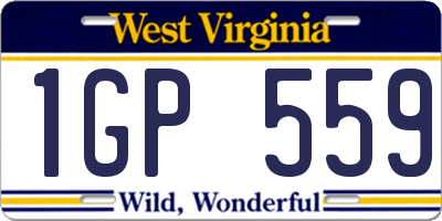 WV license plate 1GP559