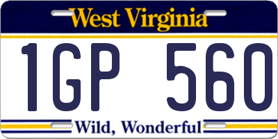WV license plate 1GP560