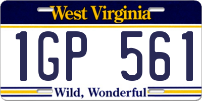 WV license plate 1GP561