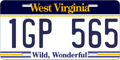 WV license plate 1GP565