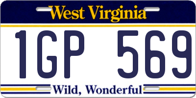WV license plate 1GP569