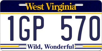 WV license plate 1GP570
