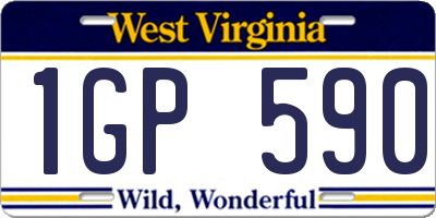 WV license plate 1GP590