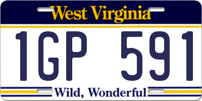 WV license plate 1GP591