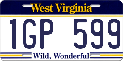 WV license plate 1GP599
