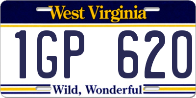 WV license plate 1GP620