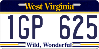 WV license plate 1GP625