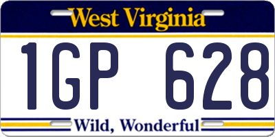 WV license plate 1GP628