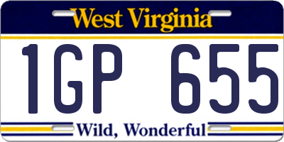 WV license plate 1GP655