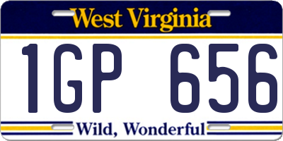 WV license plate 1GP656