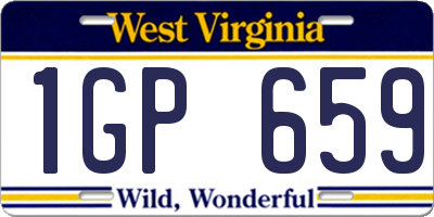 WV license plate 1GP659