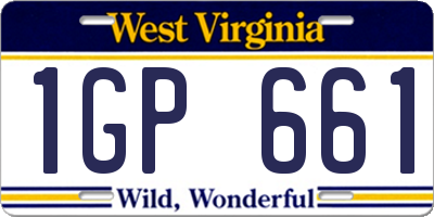 WV license plate 1GP661