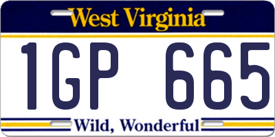WV license plate 1GP665
