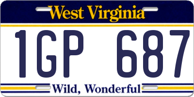 WV license plate 1GP687