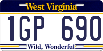 WV license plate 1GP690