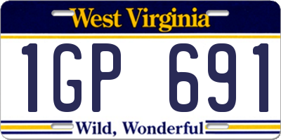 WV license plate 1GP691