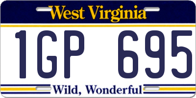 WV license plate 1GP695