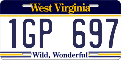 WV license plate 1GP697