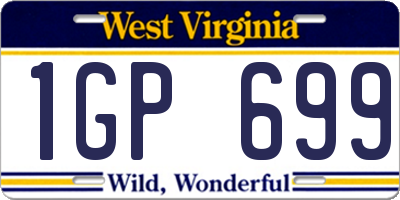 WV license plate 1GP699